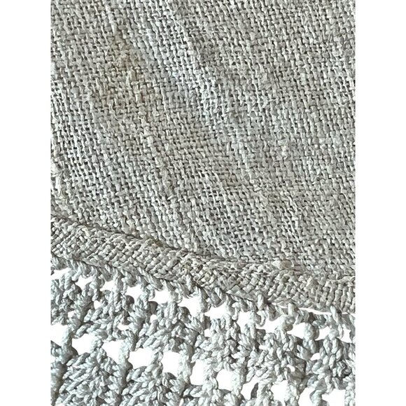 Linen & Crochet Doily Centerpiece 18.5" Diameter Vintage Handmade Wedding Event - Picture 5 of 16